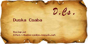 Duska Csaba névjegykártya