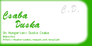 csaba duska business card